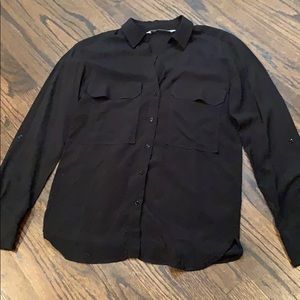 Zara soft and silky black button-down